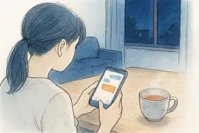 既読がつかないスマホの画面を見つめる女性の手元