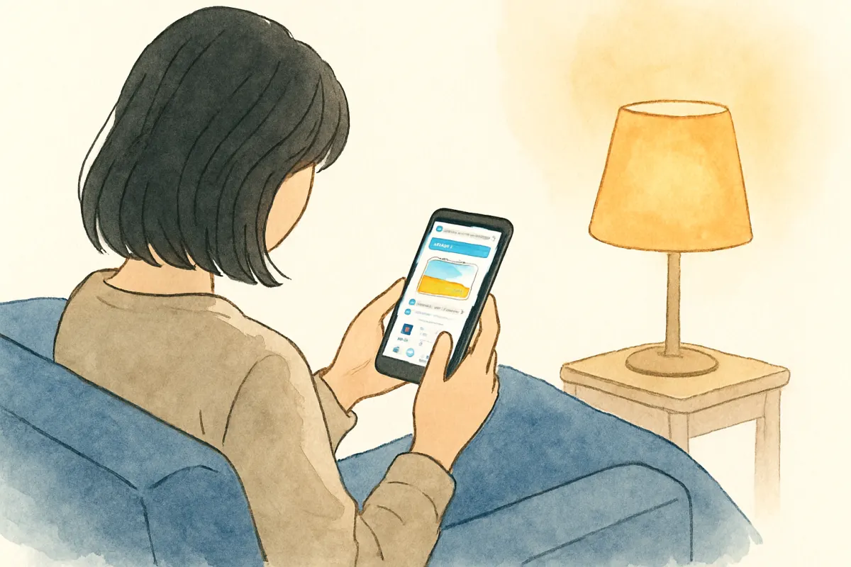 BeRealの公開範囲をスマホで確認する様子