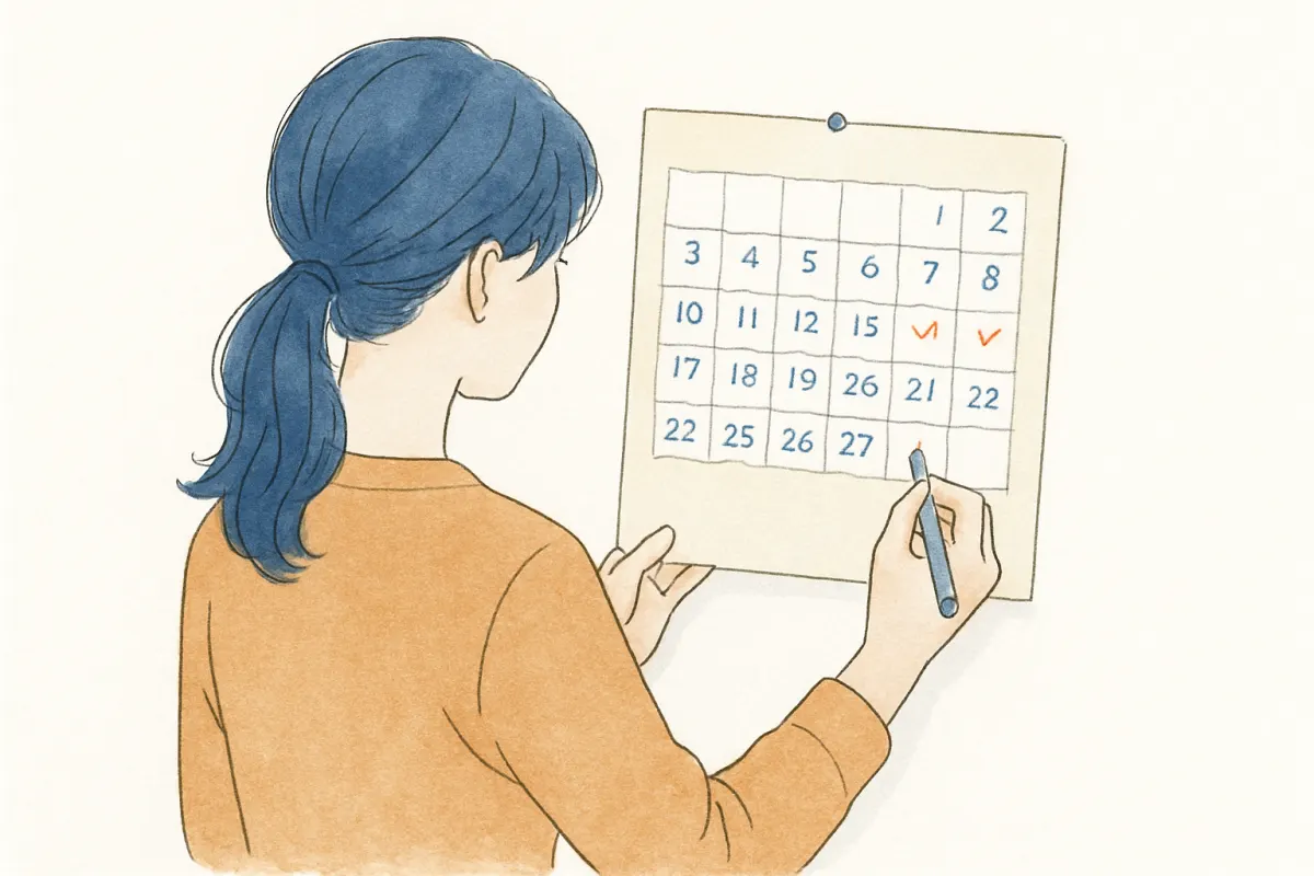 帰宅時間や外泊を記録して調査日を絞り込む準備