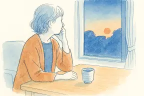 リビングで息子の結婚報告を聞きながら考え込む母親の横顔