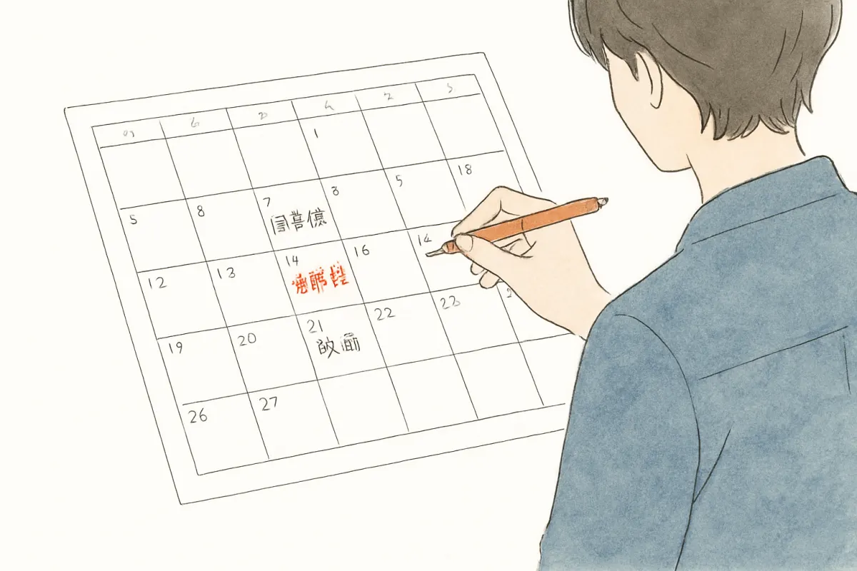 日付つきで行動を記録するノート