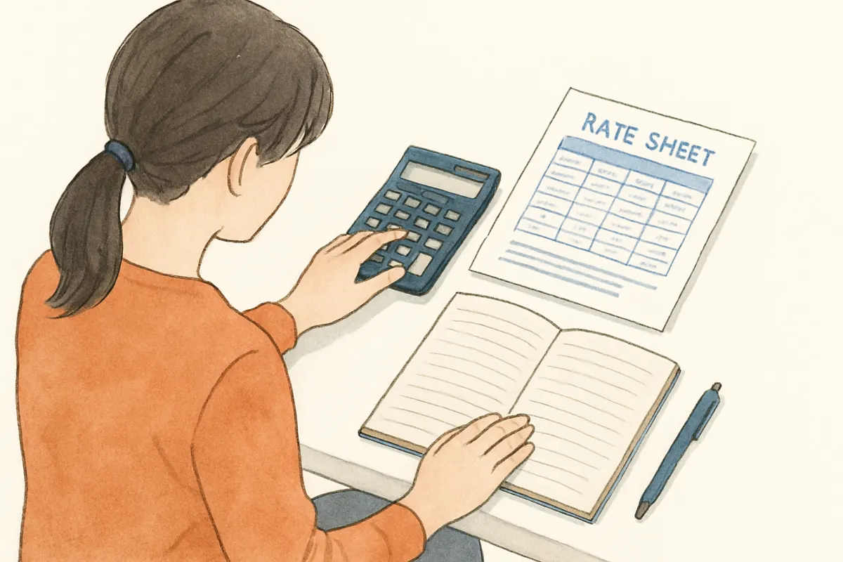 失踪調査の料金見積もりを比較検討する様子