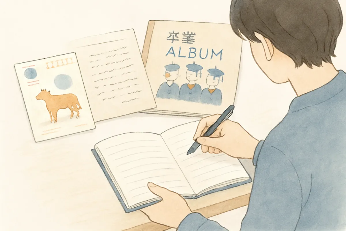 手がかりをノートに書き出して整理する様子