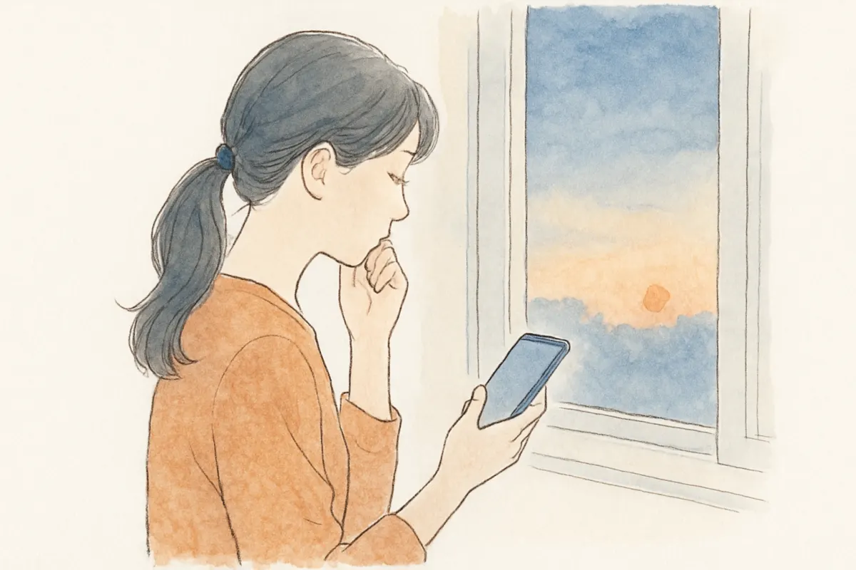 自力の人探しの限界を感じて考え込む様子