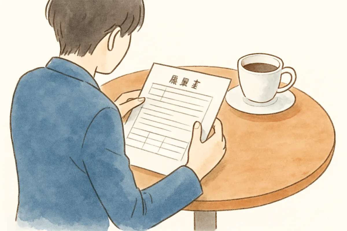 面接前に応募書類を見直す求職者の手元