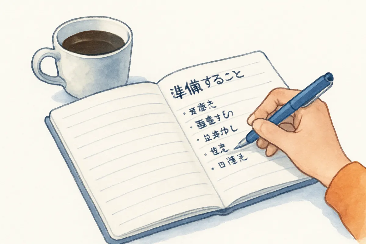 相談前の準備を書き出すノート