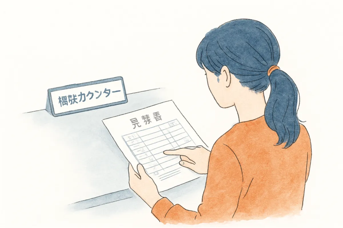 届出番号と見積書を確認して依頼先を選ぶイメージ