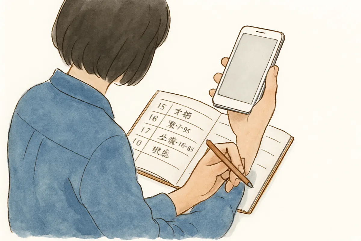 履歴に頼らず記録で確かめる様子