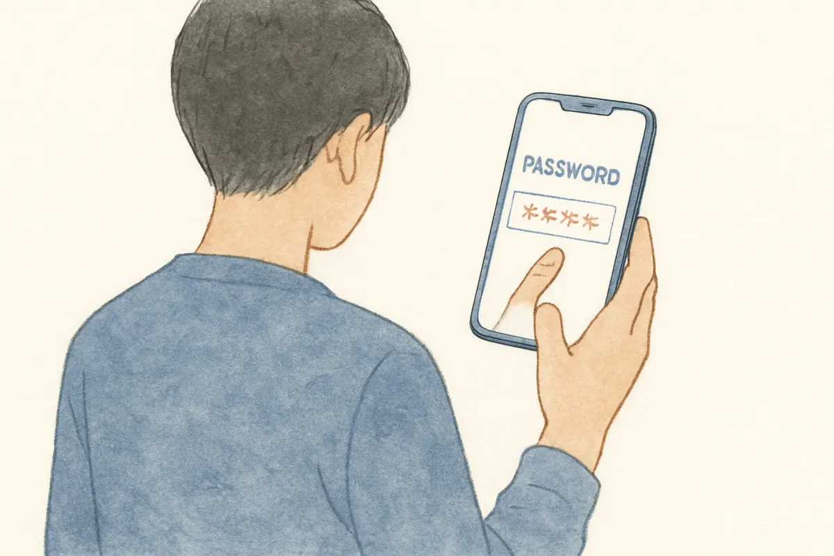 無断ログインのリスクを表す場面