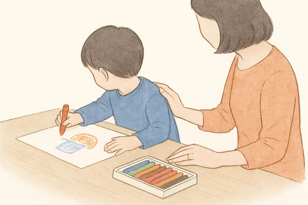 子どもの様子を近くで見守る母親のイメージ