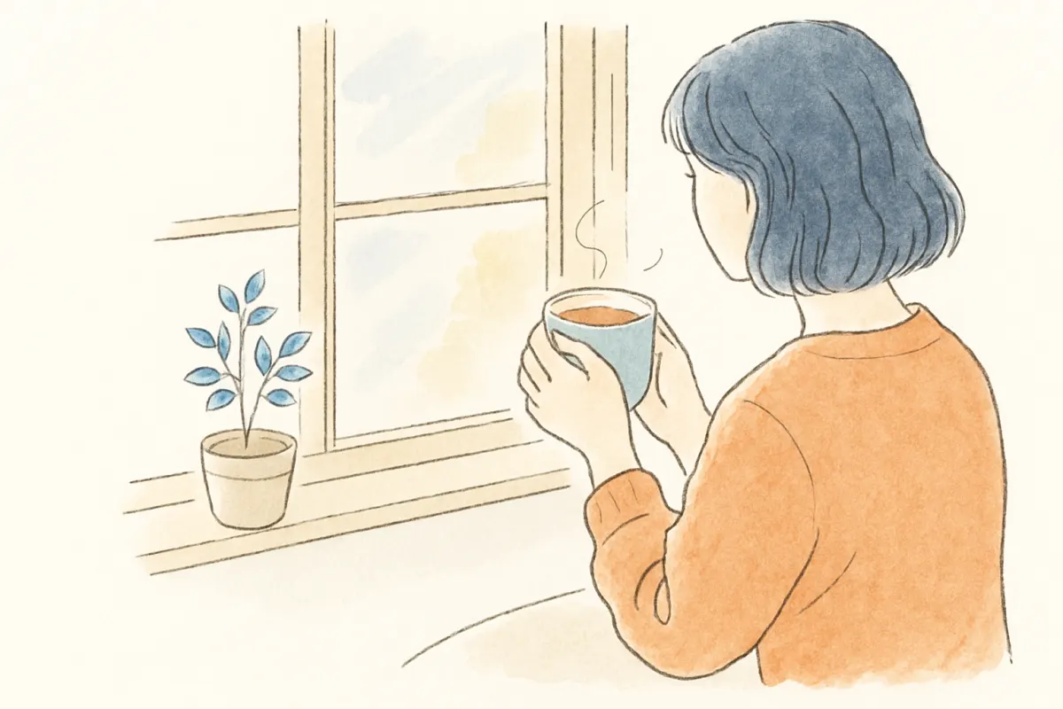 自分の心を落ち着ける時間をとる母親のイメージ