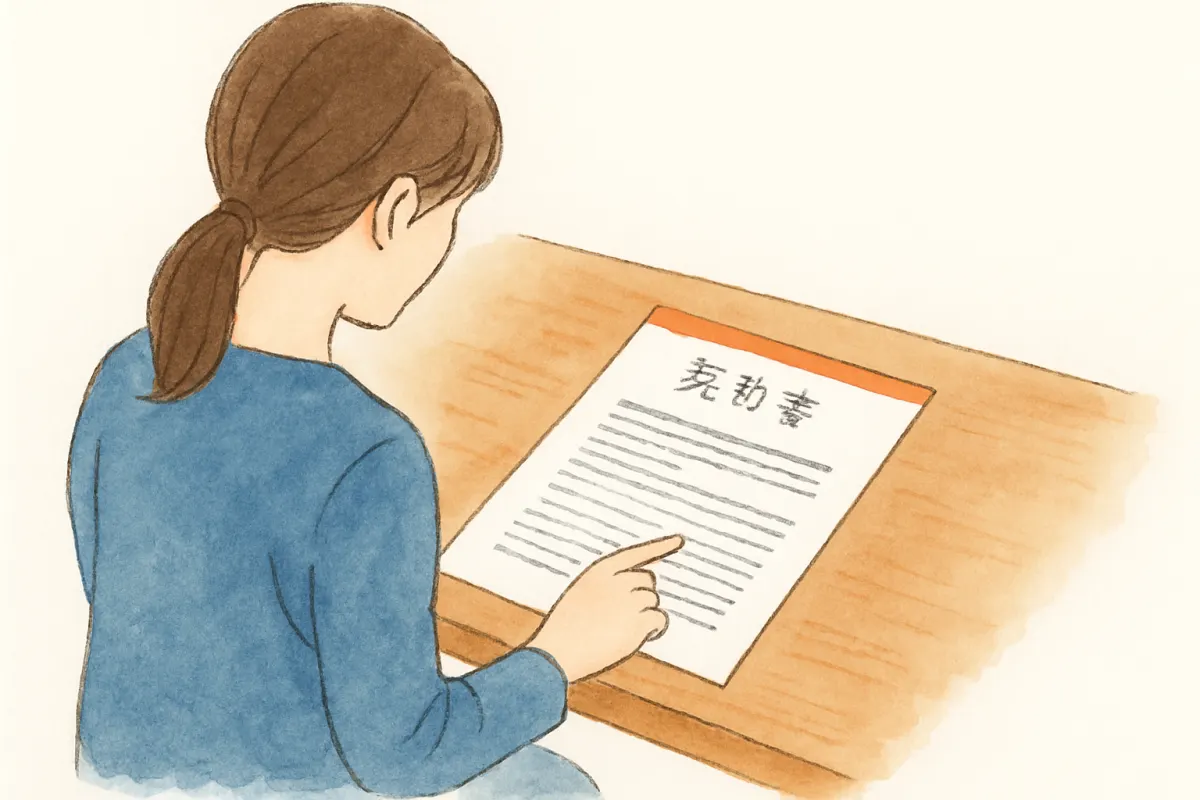 探偵社の契約書面で追加料金の条件を確認する様子