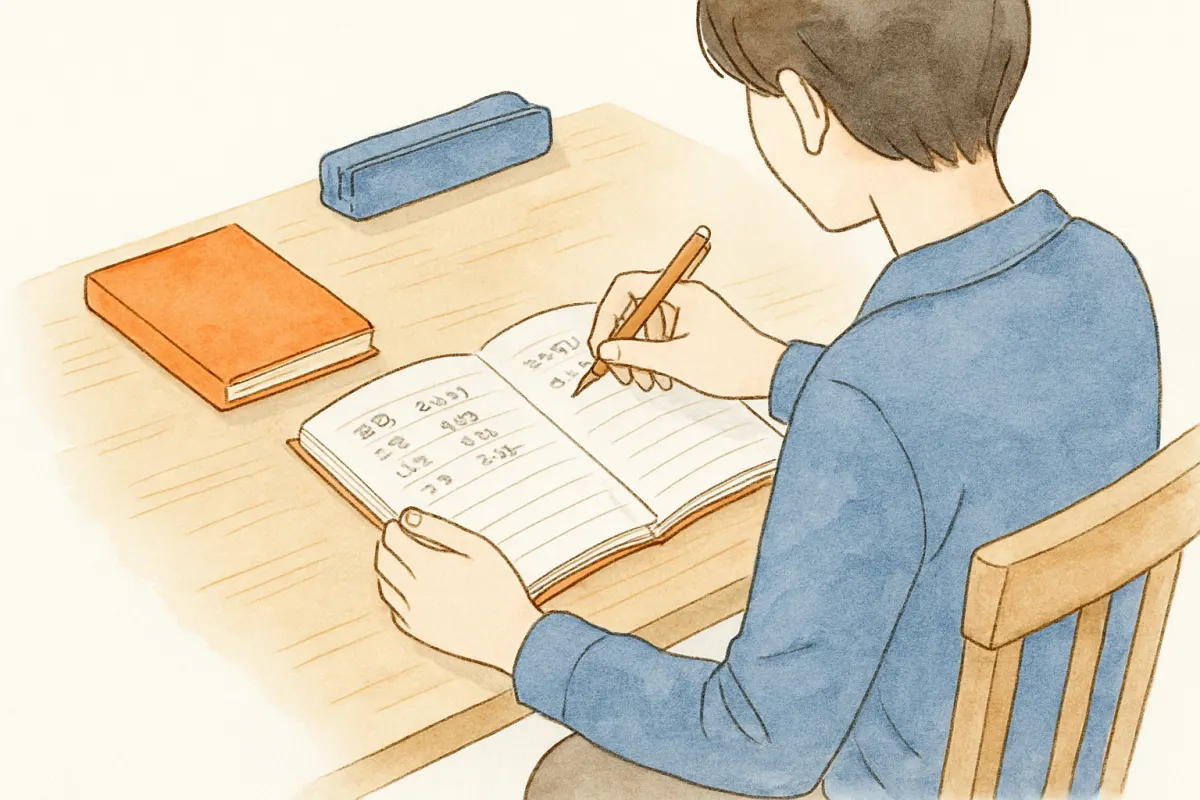 自力調査を避け行動記録で支援する手元
