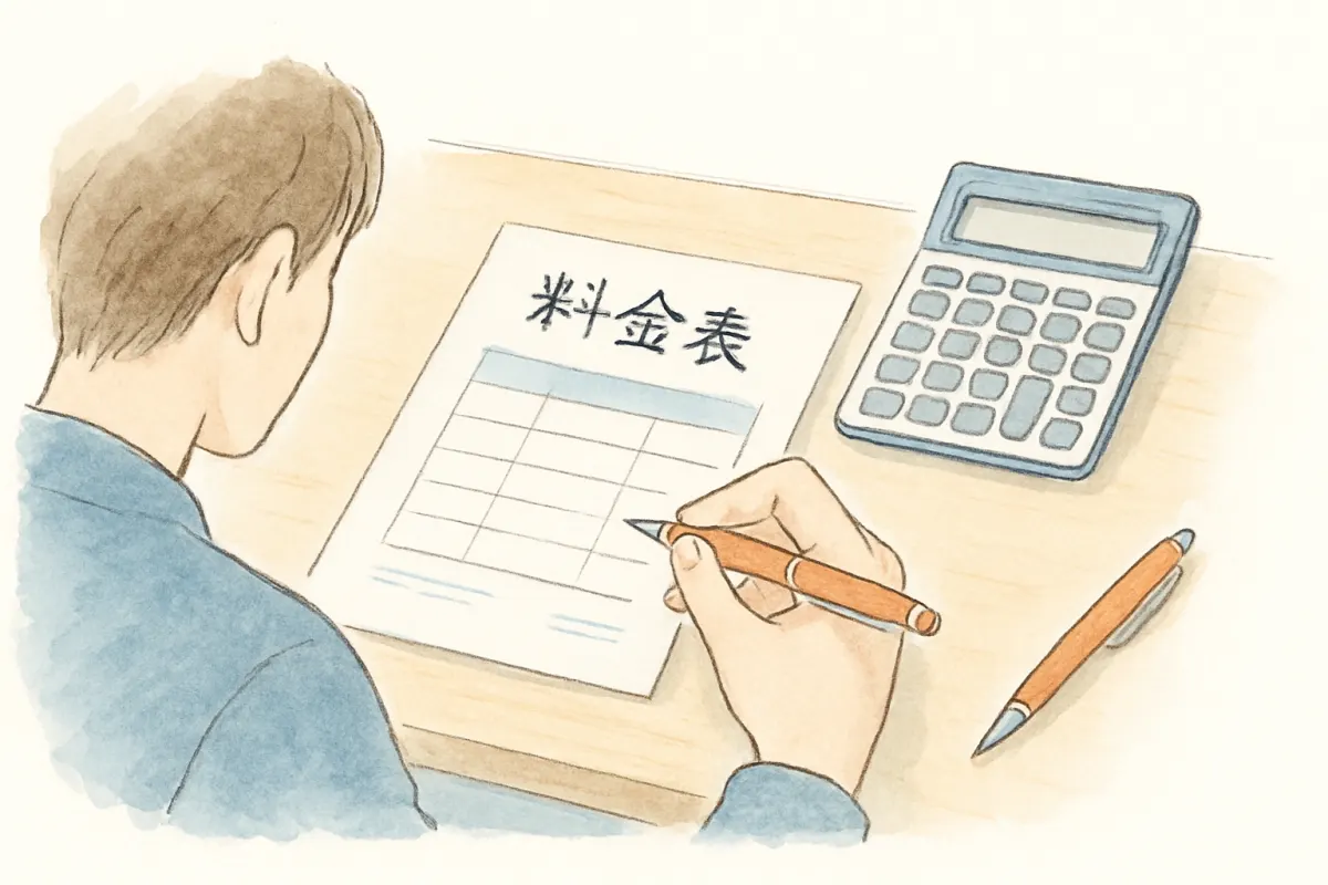 婚前調査の料金の仕組みを確認する様子
