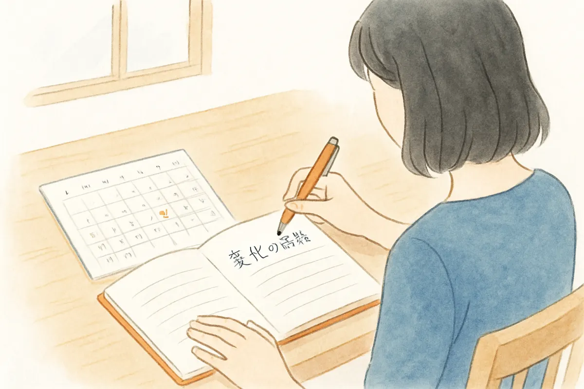 変化の重なりを時系列で整理するイメージ