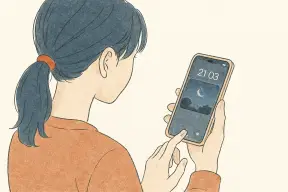 ロック画面のウィジェットを表示したスマホ