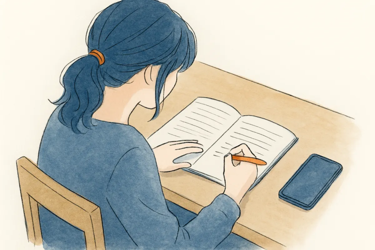 結婚相手への違和感をノートに書き出して整理する様子