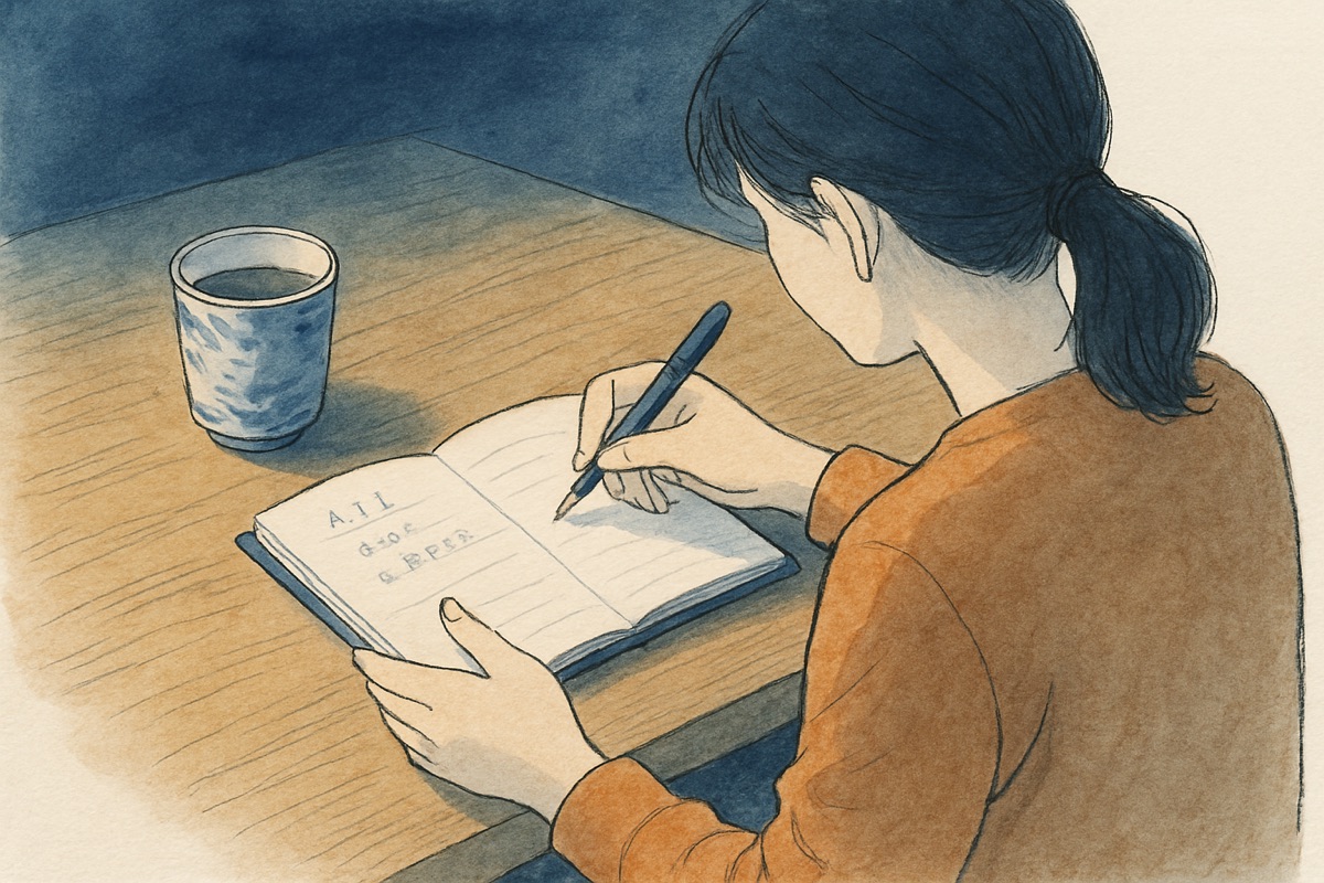 違和感を日付つきでノートに記録する様子