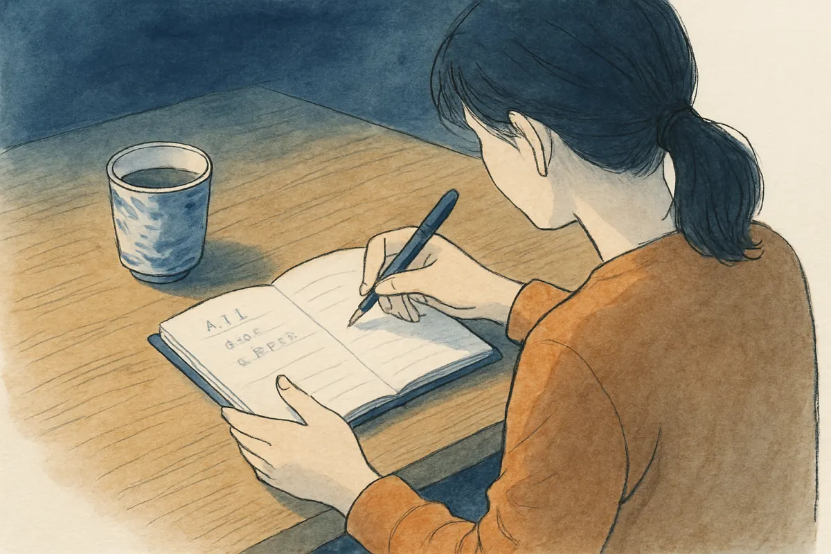 違和感を日付つきでノートに記録する様子