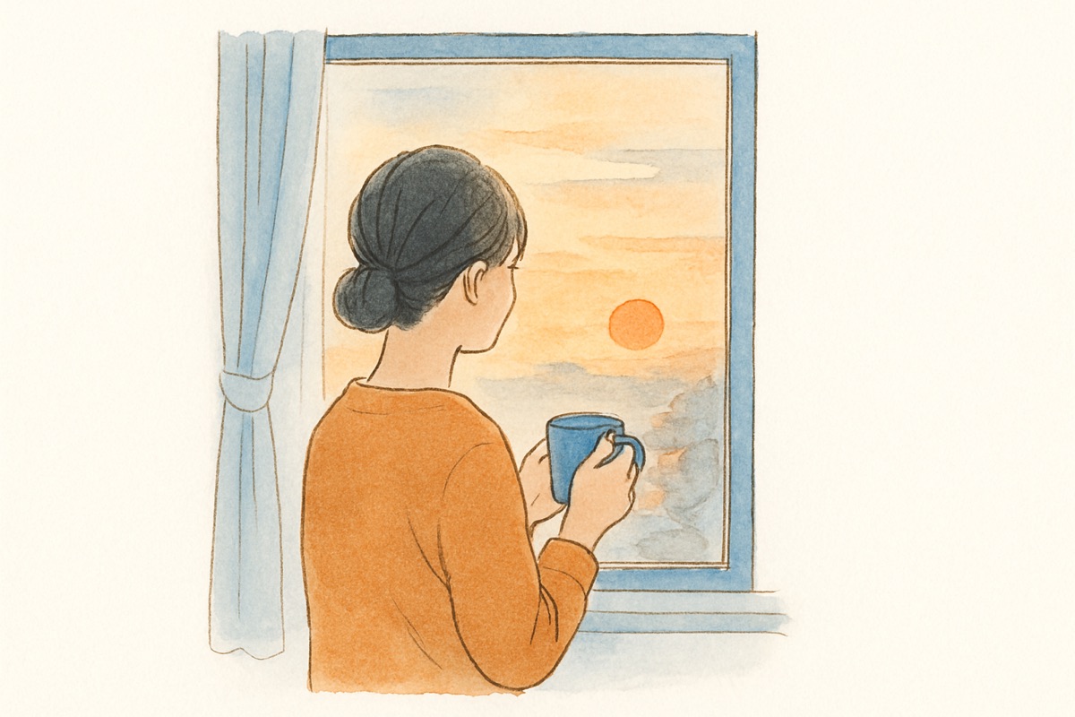 この先どうしたいかを静かに考える女性の後ろ姿