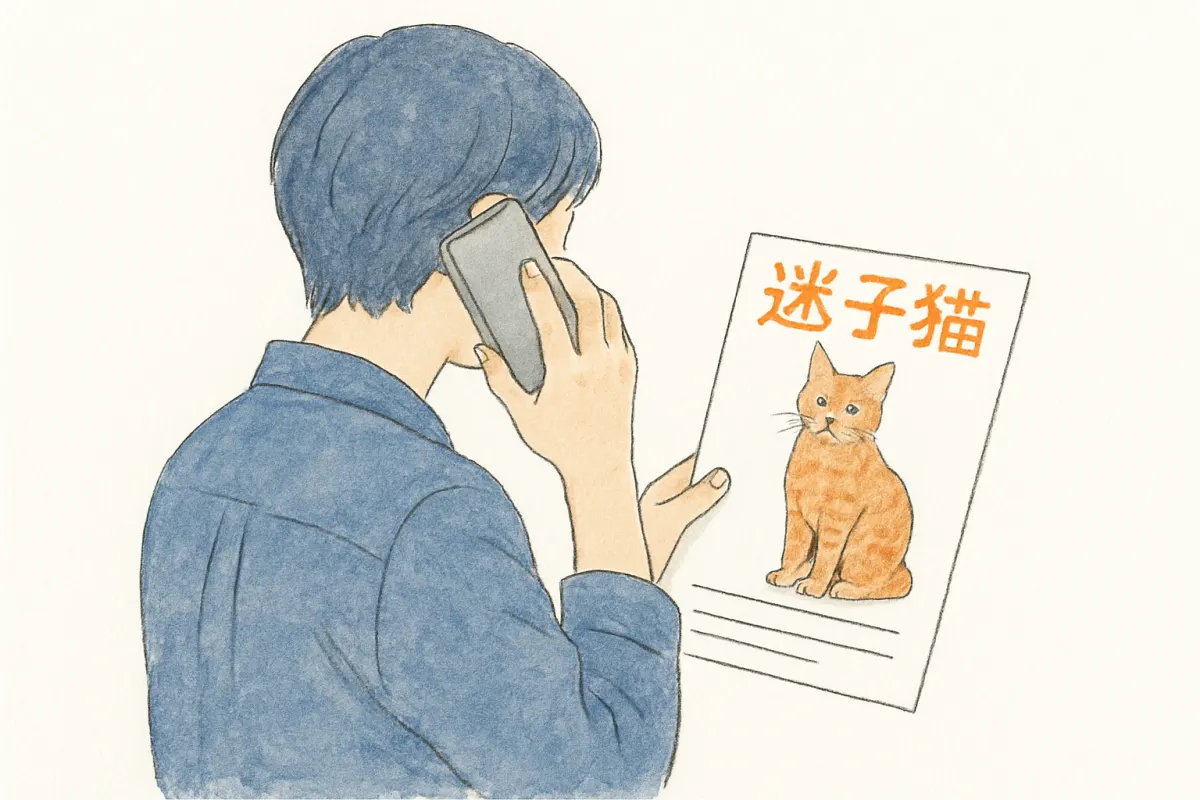 電話でペット探偵に相談する飼い主