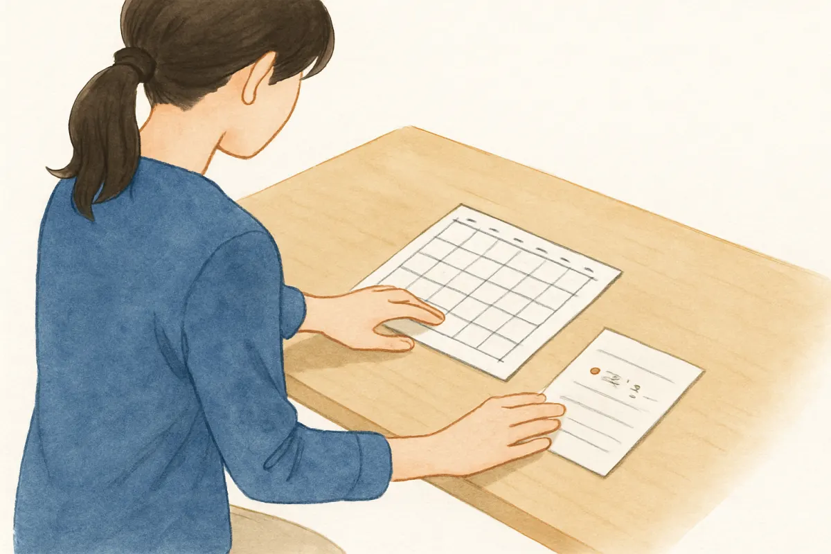 再発防止のルールと見直しの期限を書き留めた様子