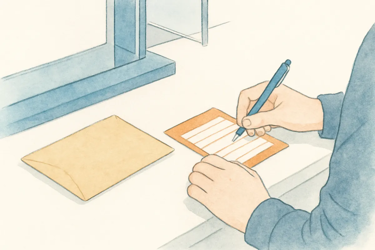 内容証明郵便を送る準備をする様子