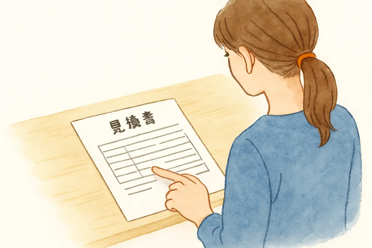 探偵社の見積もり内容を確認する様子
