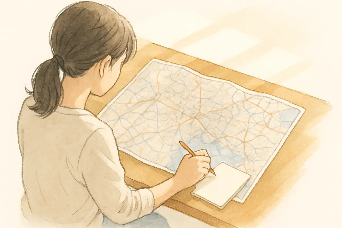 堺の調査エリアを地図で確認する様子