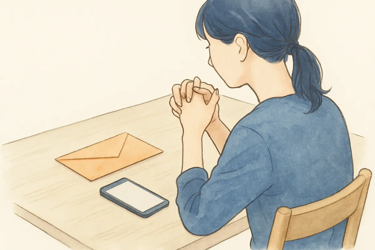契約書類を面談の場で手渡しする様子