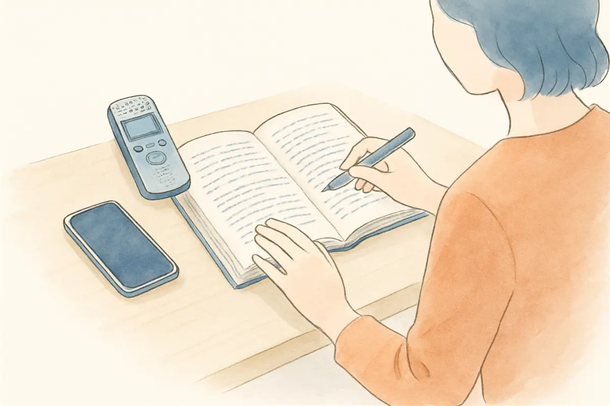 録音を証拠にできるか調べる様子