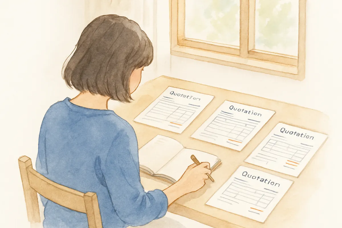 複数の料金プランを比較検討する様子