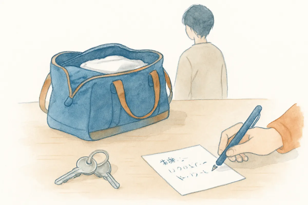 準備のないまま家を出ようとするイメージ