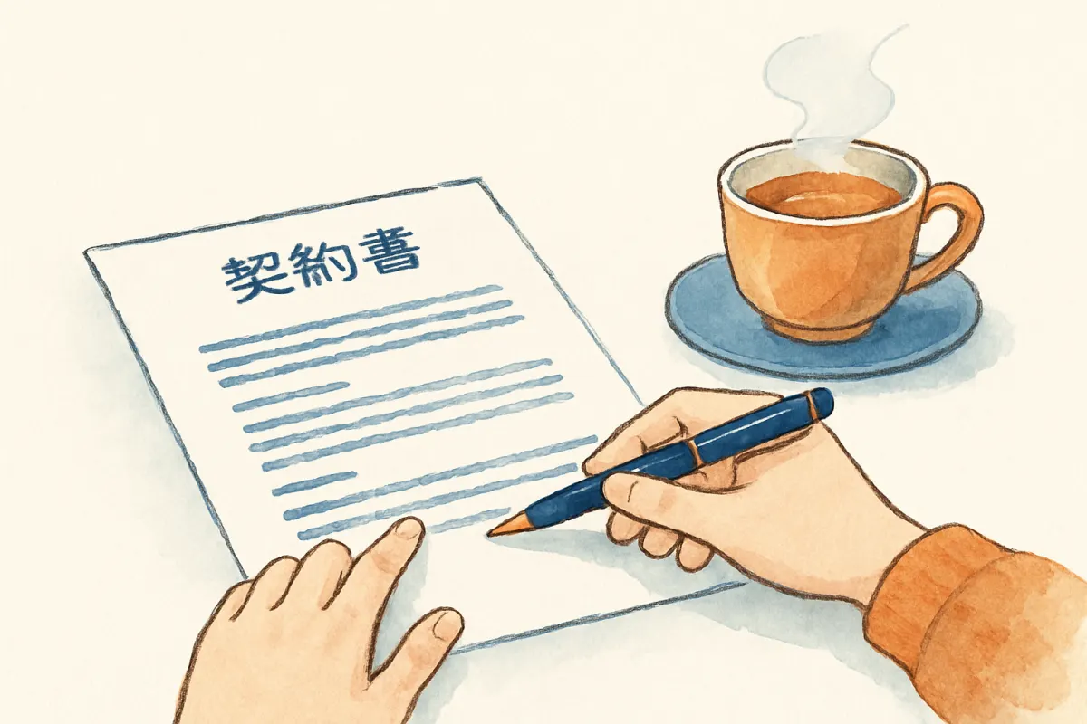 契約前に見積もりの内訳を確認する様子