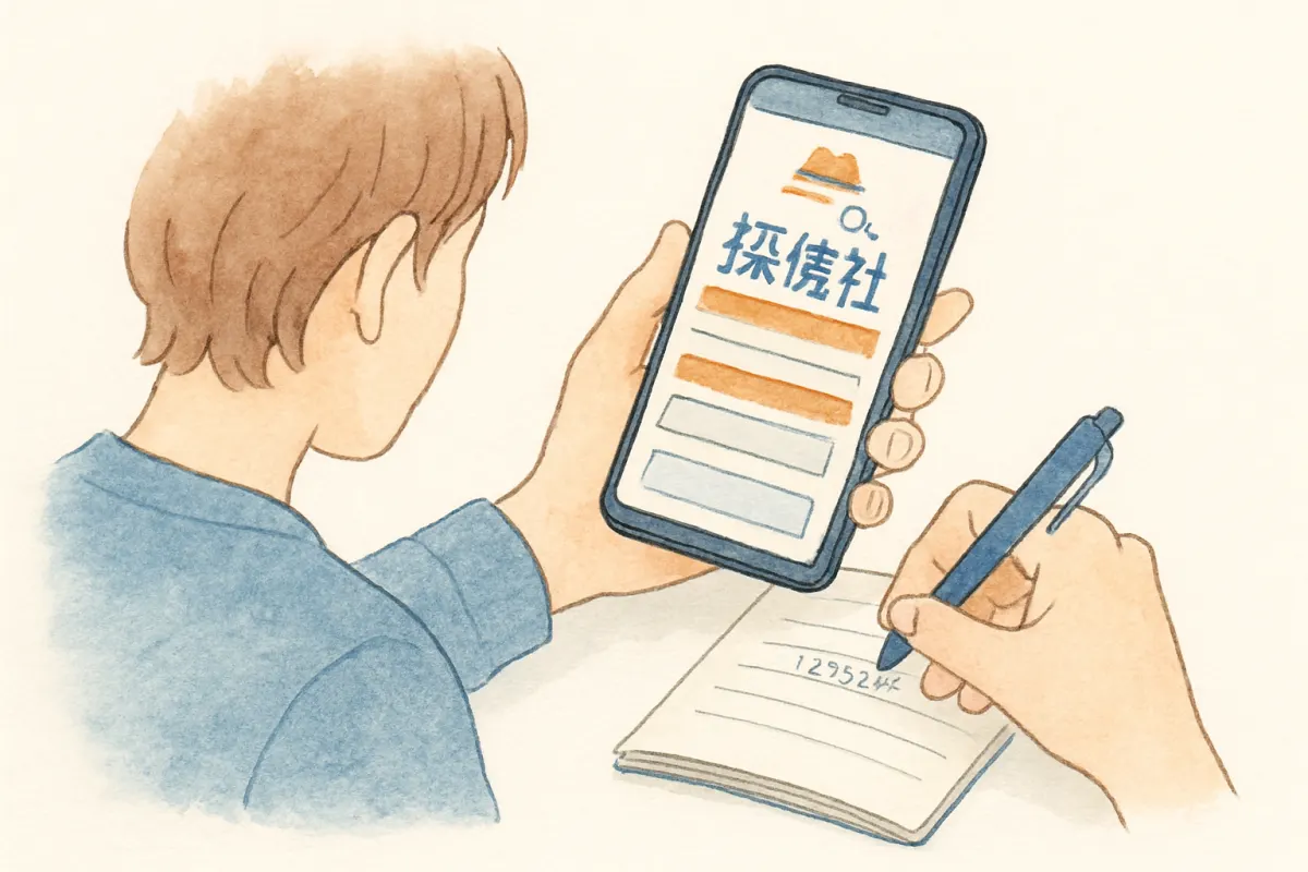 スマホで探偵社の届出番号を確認する手元