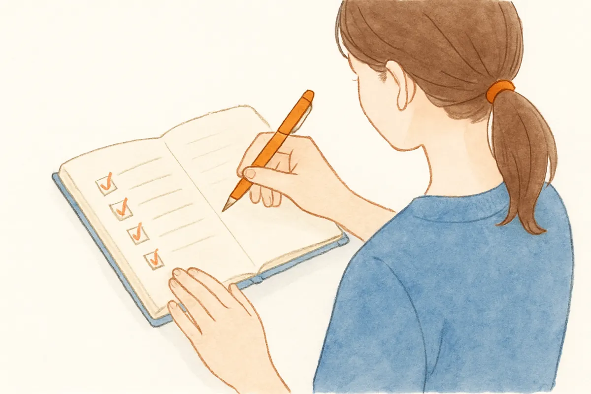 身辺調査でわかる項目をリストで確認する様子