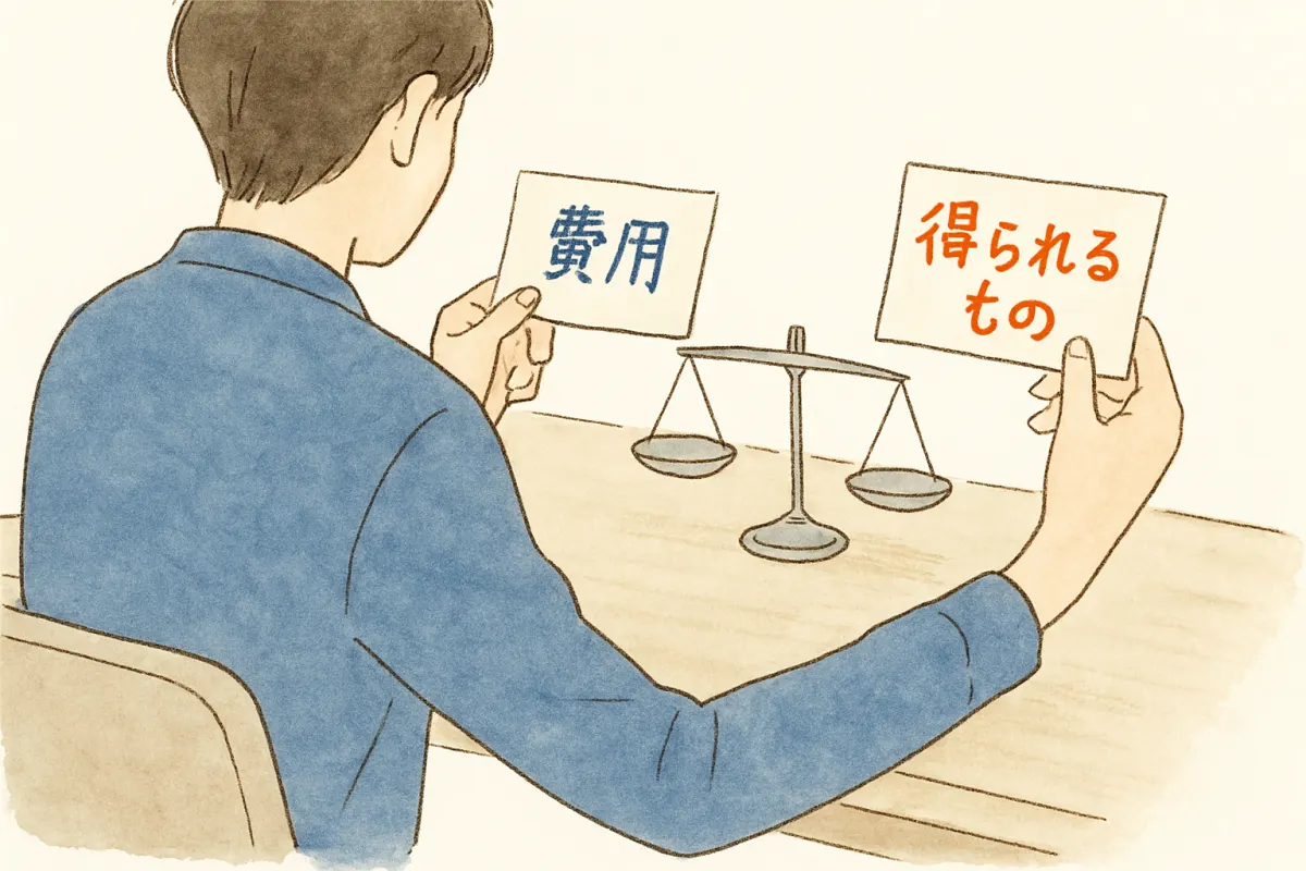 調査費用と得られるものを天秤にかける場面