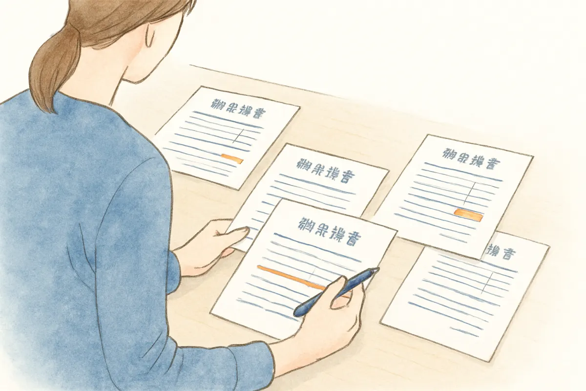 見積もりの内訳を比較するイメージ