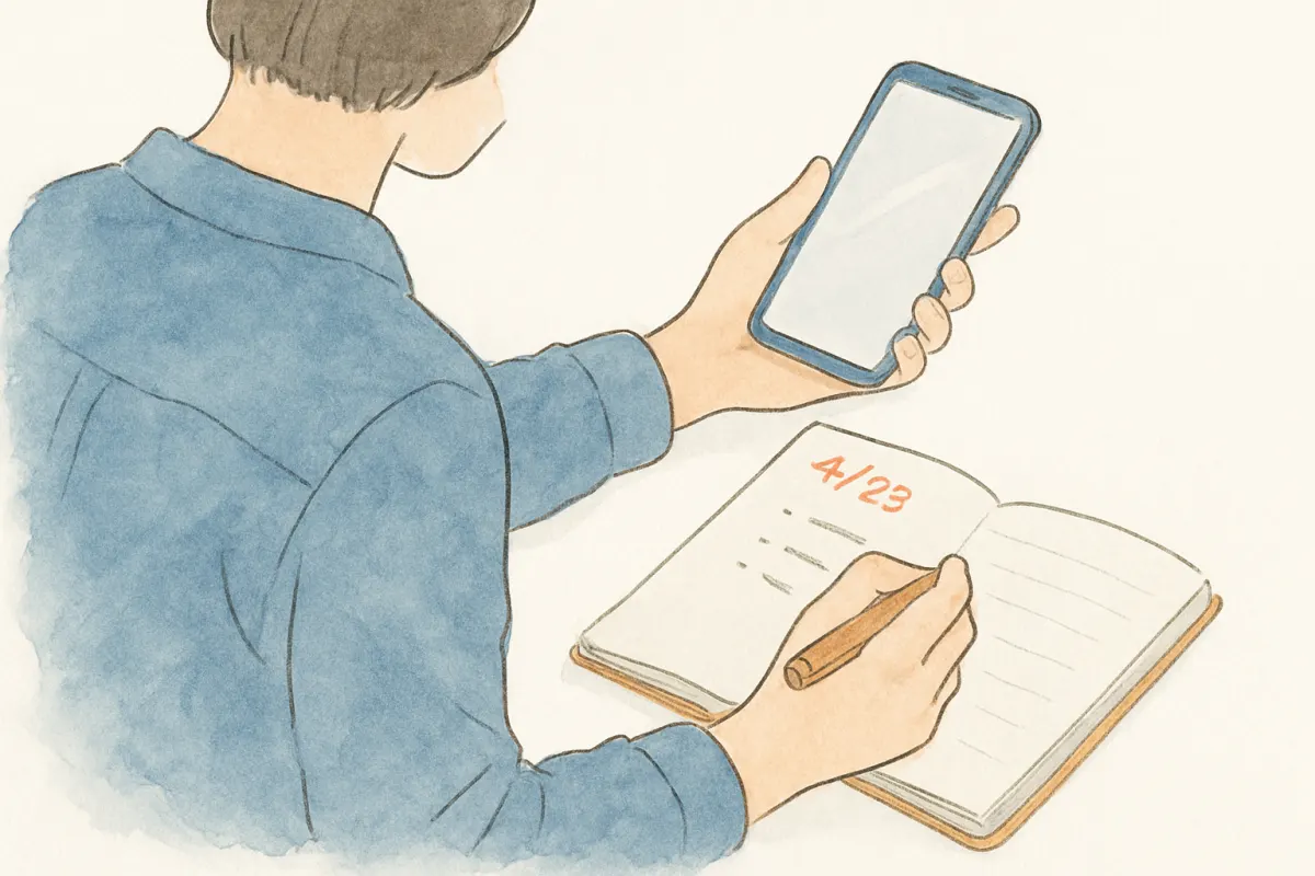 詮索に頼らず記録で確かめる様子