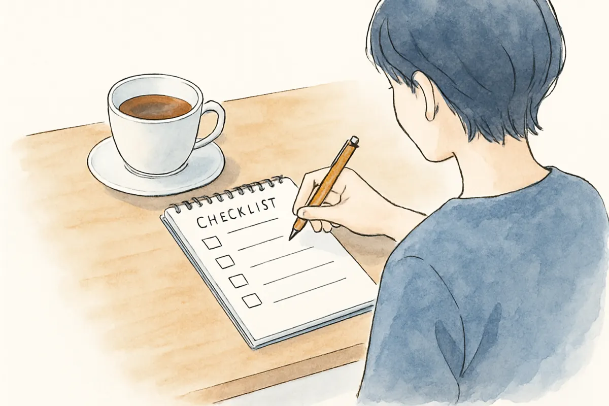 婚前調査で確認したい項目を書き出したノート