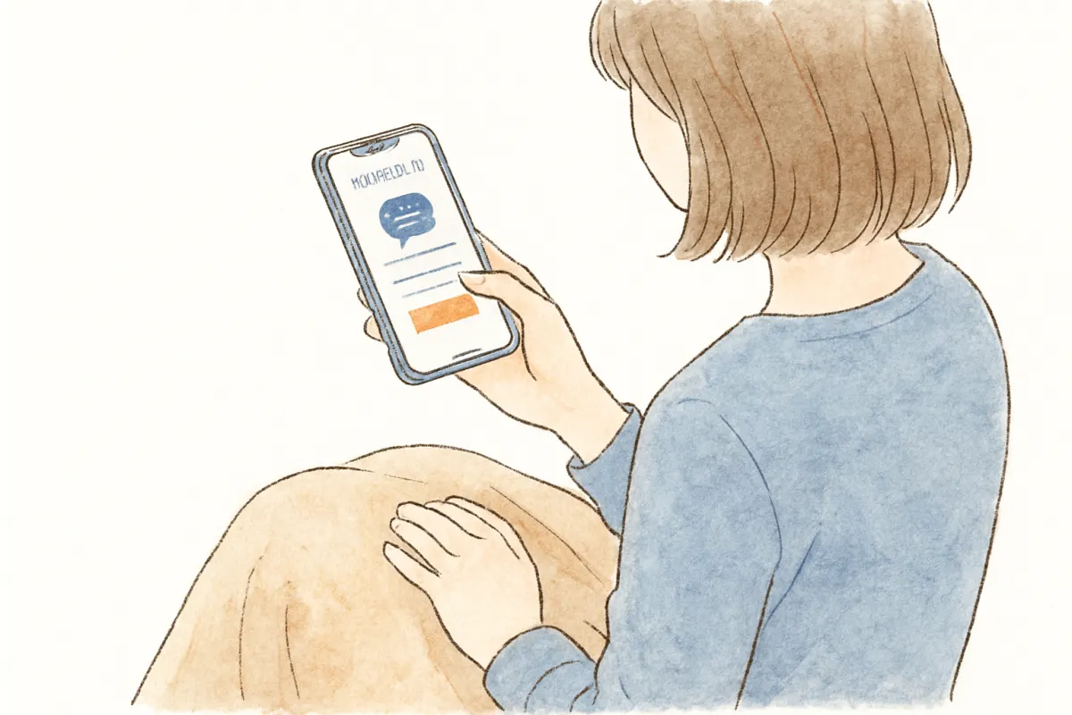 スマホで婚前調査の相談先を探す様子
