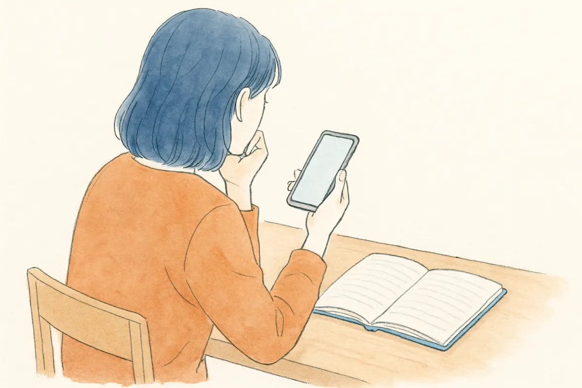 相談相手ごとの違いを整理する様子