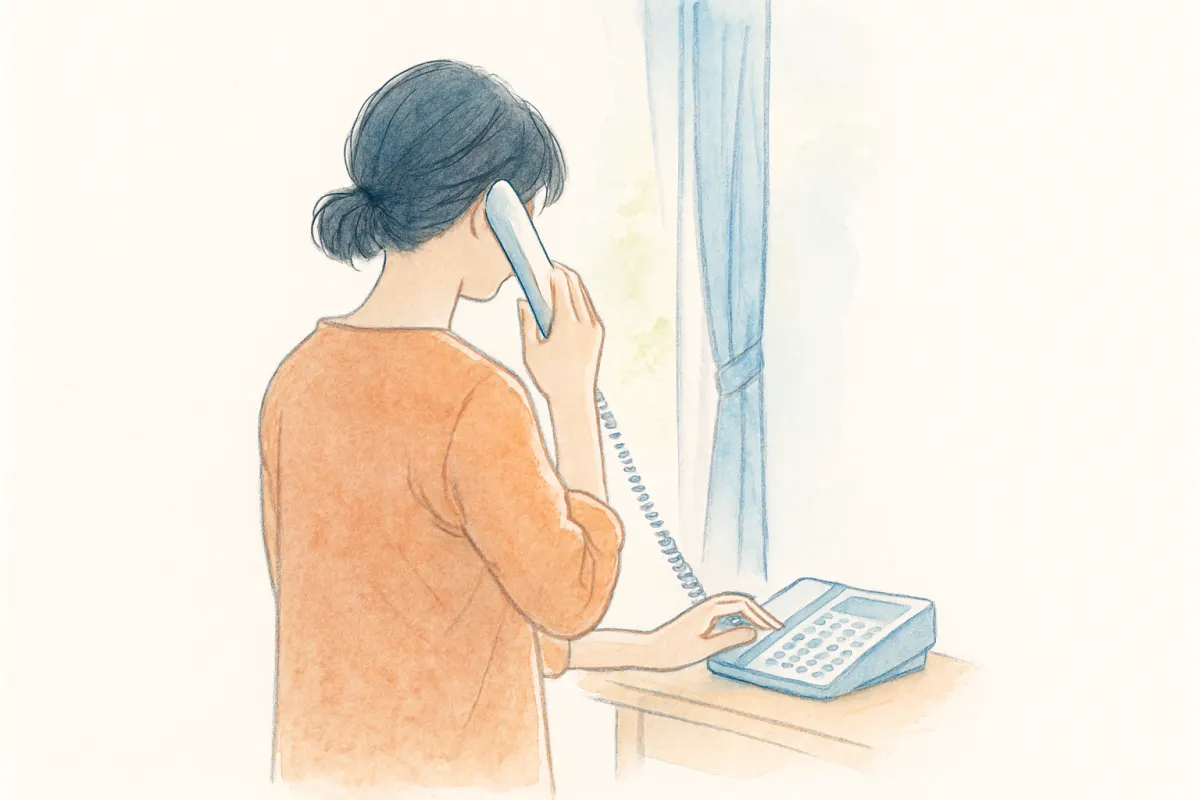 専門家に電話で相談する様子